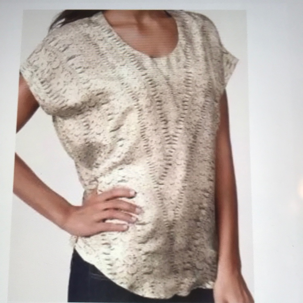 Cabi Silk Lace Pattern Top #736 (M)